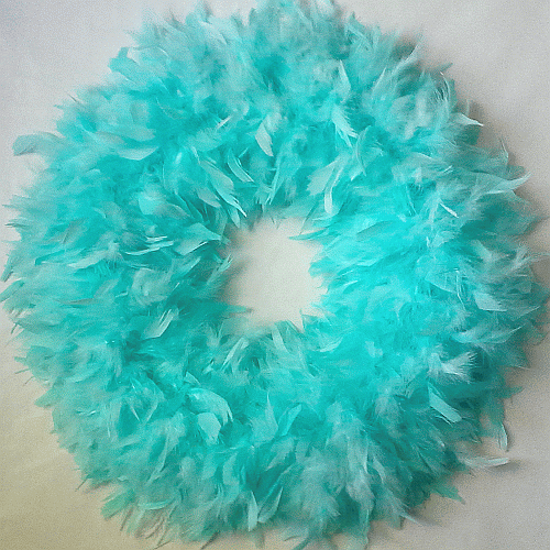 Pretty Aqua Feather Wreath - XL