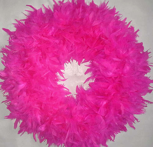 Gorgeous Fuschia Feather Wreath - XL