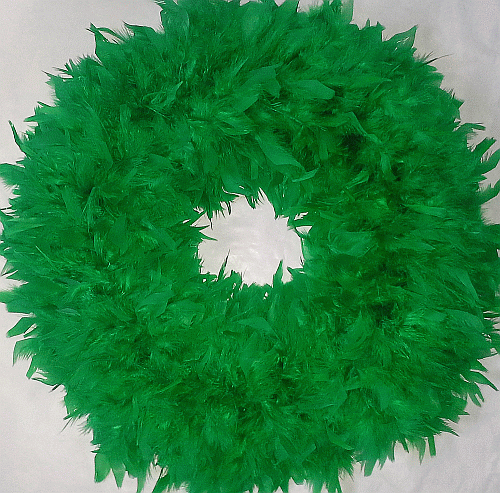 Green Christmas Feather Wreaths XL - Gorgeous!