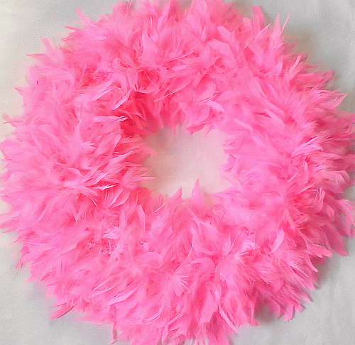 Pretty Hot Pink Feather Wreath - XL