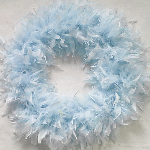 Light Blue Feather Wreath -  XL