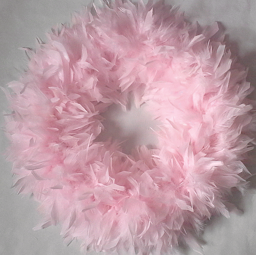 Light Pink Chandelle Feather Wreath - XL