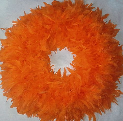 Orange Feather Wreath - XL Halloween Wreath !