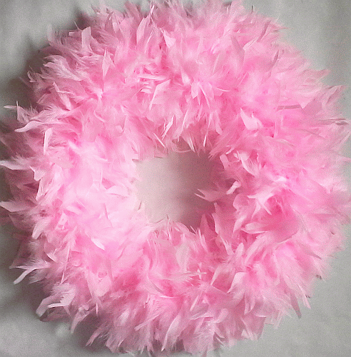 Pretty Pink Feather Wreath - XL