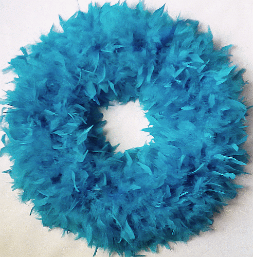 Gorgeous Turquoise Feather Wreath - XL
