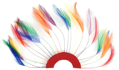 Rainbow Rooster Hackle Half Plate