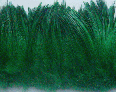 Strung Green Rooster Neck Hackle Feathers - 1/4 lb