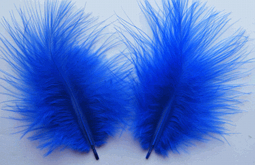 Bulk Feathers - Mini Turkey Marabou - Blue 1/4 lb