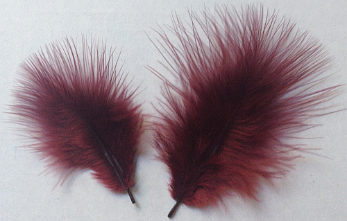 Bulk Feathers - Mini Turkey Marabou - Burgundy 1/4 lb