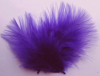 Bulk Feathers - Mini Turkey Marabou - Dark Lilac 1/4 lb