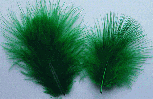 Bulk Feathers - Mini Turkey Marabou - Green 1/4 lb