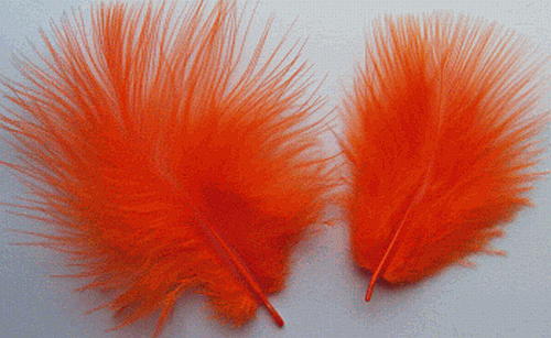 Bulk Feathers - Mini Turkey Marabou - Orange 1/4 lb