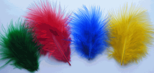 Bulk Feathers - Mini Turkey Marabou - Primary Mix 1/4 lb