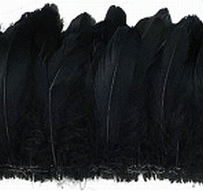 Strung Black Goose Nagoire Feathers - 1/4 lb