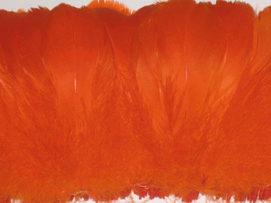 Strung Orange Goose Nagoire Feathers - 1/4 lb