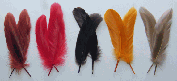 Bulk Autumn Mix Goose Satinette Feathers - 1/4 lb