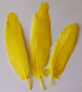 Bulk Yellow Goose Satinette Feathers - 1/4 lb