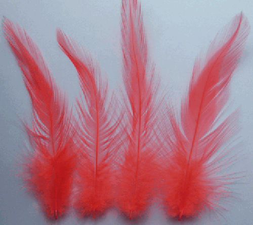 Hot Orange Rooster Hackle Craft Feathers - 1/4 lb