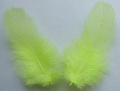 Chartreuse Rooster Plumage Craft Feathers - Mini Pkg