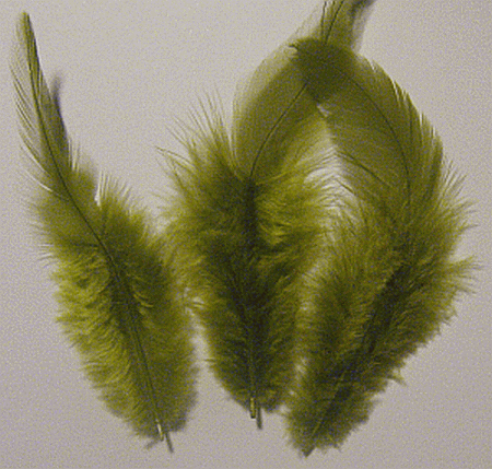 Olive Rooster Saddle Feathers - 1/4 lb