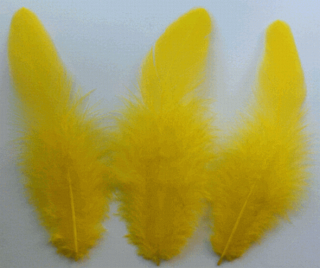 Yellow Rooster Saddle Craft Feathers - Mini Pkg