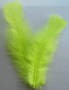Chartreuse Turkey Flat Feathers - 1/4 lb