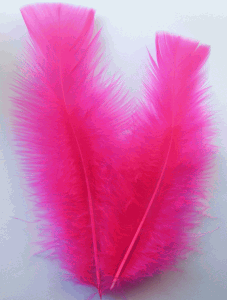 Fuchsia Turkey Flat Craft Feathers - Mini Pkg