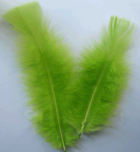 Lime Turkey Flat Feathers - 1/4 lb