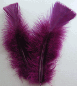 Purple Turkey Flat Feathers - 1/4 lb