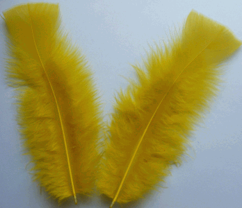 Yellow Turkey Flat Feathers - Bulk lb