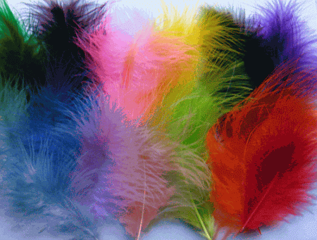 Assorted Mix LargeTurkey Marabou Feathers - 1/4 lb
