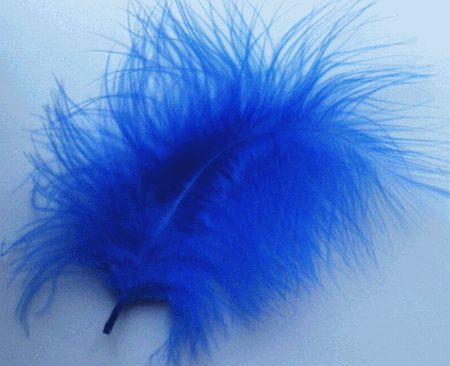Blue Large Turkey Marabou Feathers - 1/4 lb