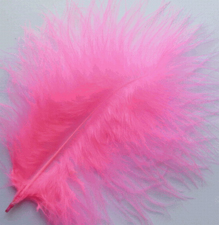 Hot Pink Large Turkey Marabou Feathers - 1/4 lb
