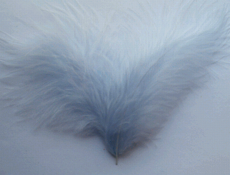 Light Blue Large Turkey Marabou Feathers - 1/4 lb
