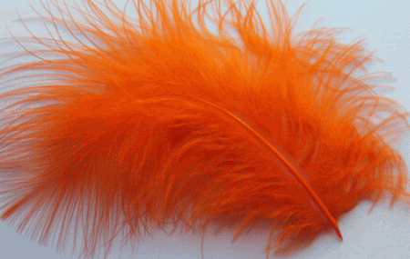 Orange Large Turkey Marabou Feathers - 1/4 lb