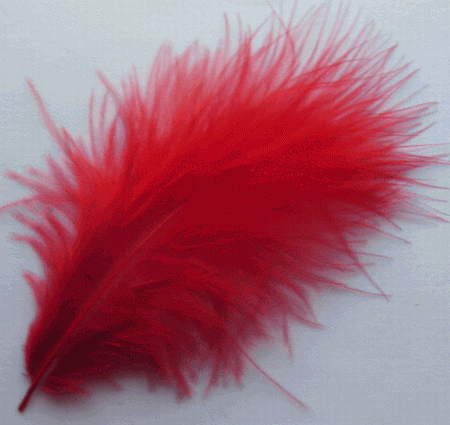 Red Large Turkey Marabou Craft Feathers - Mini Pkg
