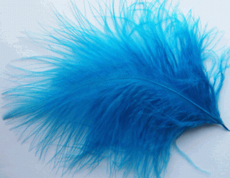 Turquoise Large Turkey Marabou Feathers - 1/4 lb