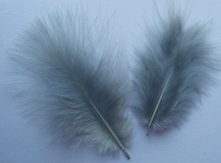 Bulk Blu Dun Marabou Turkey Feathers - 1-3 inch Mini Feather Size - 1/4 lb pkg