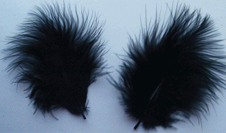 Black Mini Turkey Marabou Feathers - 1/4 lb