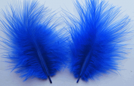 Blue Mini Turkey Marabou Feathers - Bulk lb