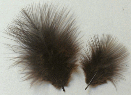 Bulk Brown Marabou Turkey Feathers - 1-3 inch Mini Feather Size - 1/4 lb pkg