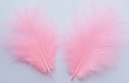 Bulk Pink Marabou Turkey Feathers - 1-3 inch Mini Feather Size - 1/4 lb pkg