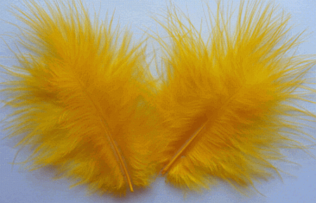 Bulk Gold Marabou Turkey Feathers - 1-3 inch Mini Feather Size - 1/4 lb pkg