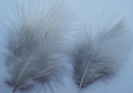 Grey Mini Turkey Marabou Craft Feathers - Mini Pkg