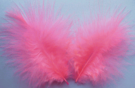 Bulk Hot Pink Marabou Turkey Feathers - 1-3 inch Mini Feather Size - 1/4 lb pkg