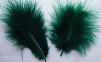 Hunter Green Large Turkey Marabou Feathers - 1/4 lb
