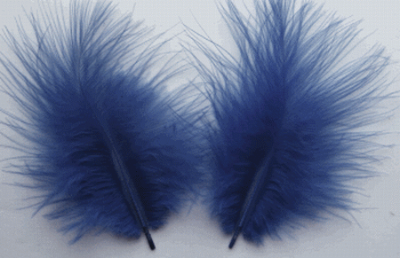 Bulk Navy Marabou Turkey Feathers - 1-3 inch Mini Feather Size - 1/4 lb pkg