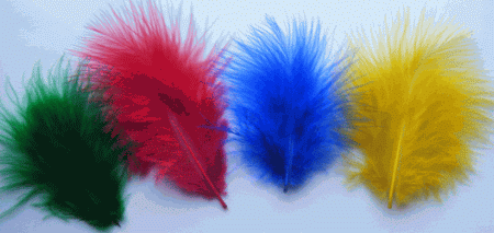 Primary Mix Mini Turkey Marabou Craft Feathers - Mini Pkg