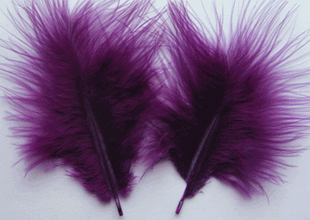 Bulk Purple Marabou Turkey Feathers - 1-3 inch Mini Feather Size - 1/4 lb pkg