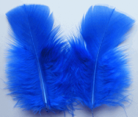Blue Turkey Plumage Craft Feathers - Mini Pkg